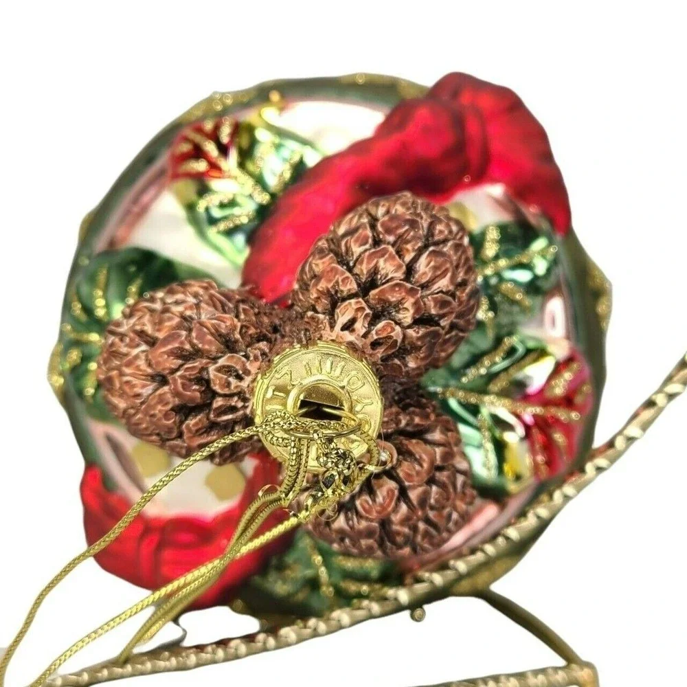 Fitz and Floyd Classics Collection Glass Josn Ball Christmas Ornament Vintage